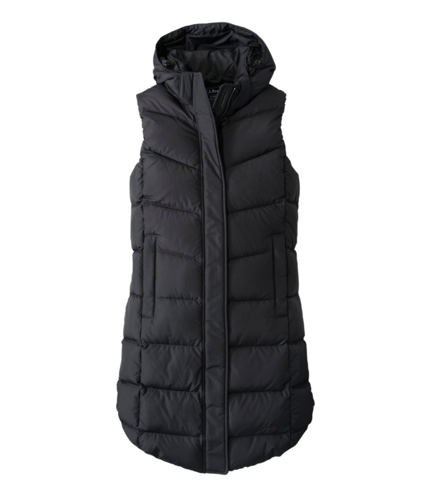Women's Popham Puffer Long Vest, Midnight Black, small image number 1