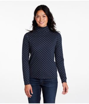 Women's L.L.Bean Interlock Turtleneck, Long-Sleeve Allover Print, New