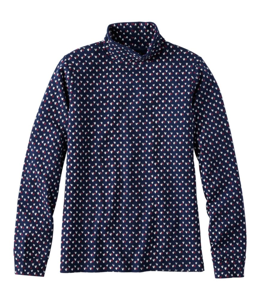 Women's L.L.Bean Interlock Turtleneck, Long-Sleeve Allover Print