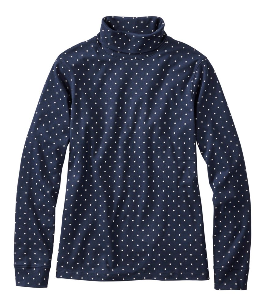 Women's L.L.Bean Interlock Turtleneck, Long-Sleeve Allover Print, Navy Dot, small image number 1