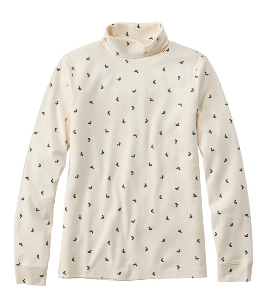 Women's L.L.Bean Interlock Turtleneck, Long-Sleeve Allover Print