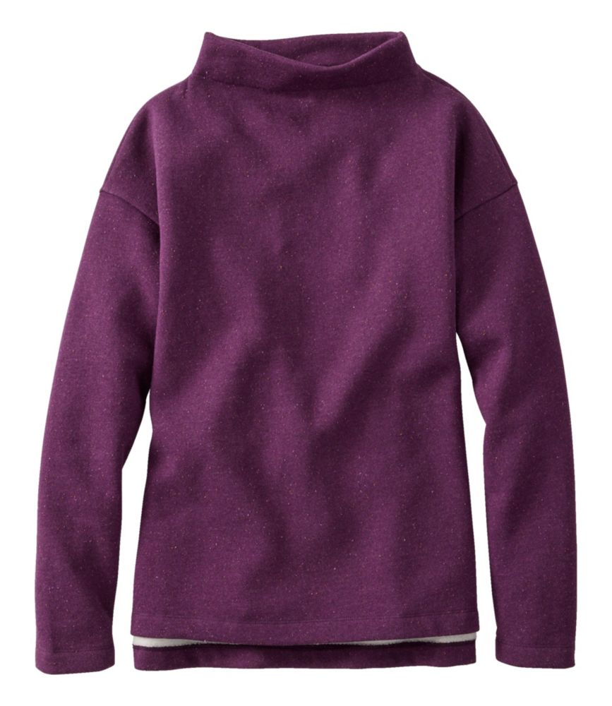 Women's Double L Soft Donegal Sweatshirt, Funnelneck, Dark Purple Donegal, small image number 1