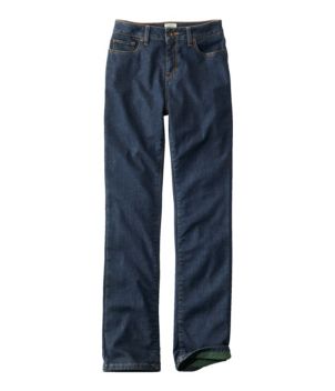 Women's True Shape Jeans, High-Rise Straight-Leg Fleece-Lined