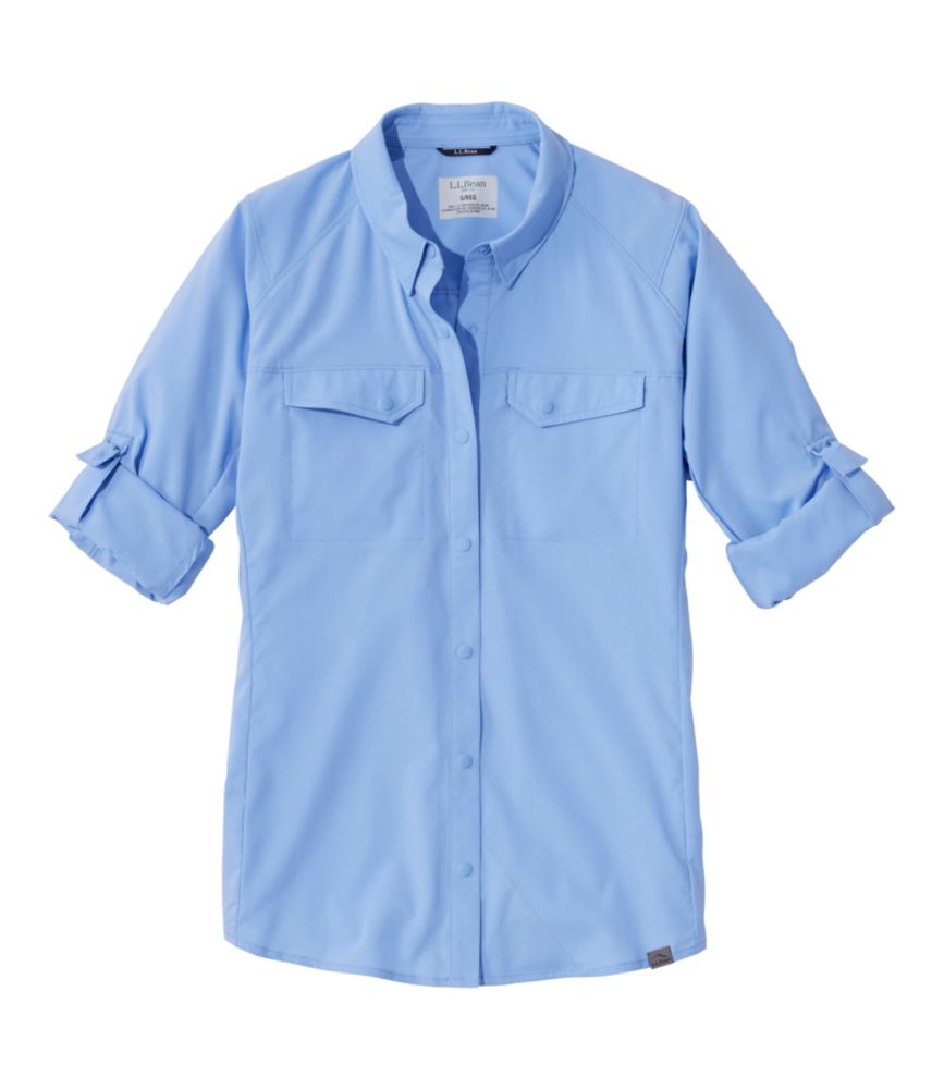 Women's Tropicwear CoolPro Fishing Shirt, Long-Sleeve, Brightwater Blue, small image number 5