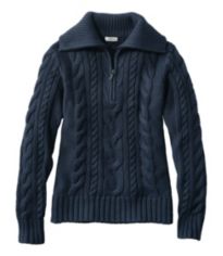 Women s Double L Cable Sweater Zip Cardigan Sweaters at L.L.Bean