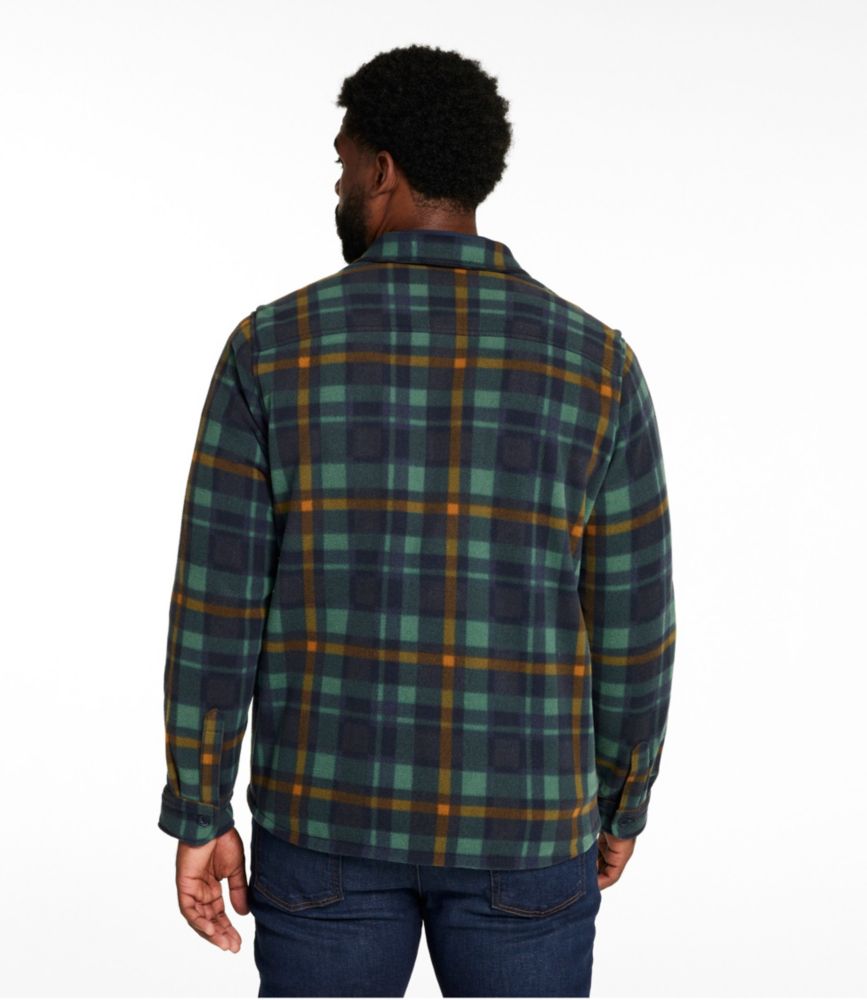 Men's Bean's Mariner Fleece Shirt, Print, Deep Red/Classic Black, small image number 5