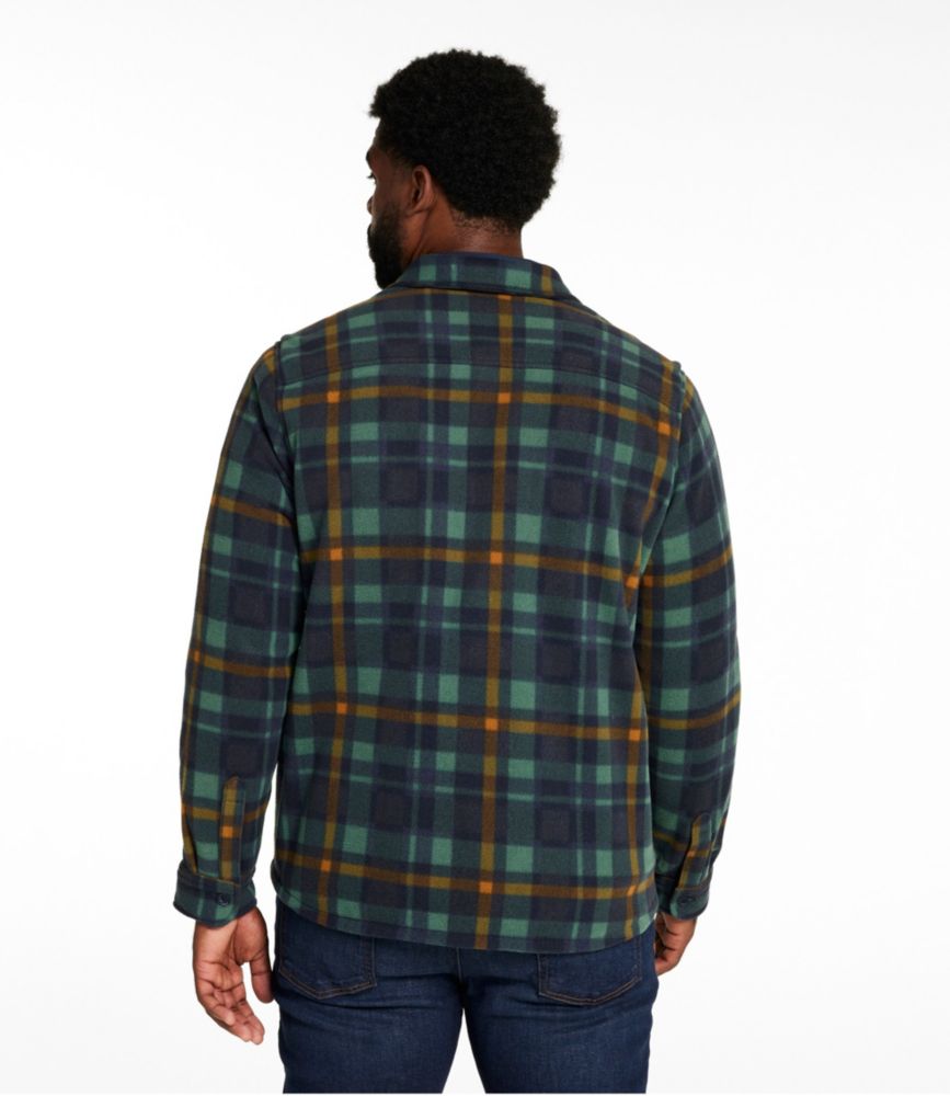 Men's Bean's Mariner Fleece Shirt, Print, Deep Green, small image number 5