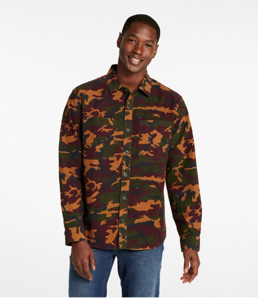 Men's Bean's Moleskin Shirt, Slightly Fitted Untucked Fit, Print, Allspice Camo, small image number 2