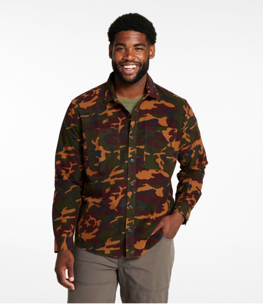 Men's Bean's Moleskin Shirt, Slightly Fitted Untucked Fit, Print, Allspice Camo, small image number 4