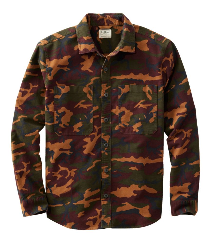 Men's Bean's Moleskin Shirt, Slightly Fitted Untucked Fit, Print, Allspice Camo, small image number 1