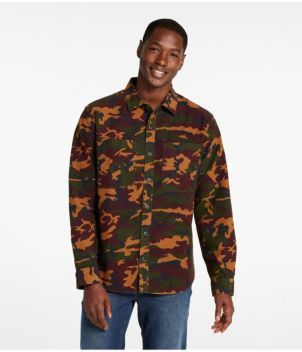 Men's Bean's Moleskin Shirt, Slightly Fitted Untucked Fit, Print