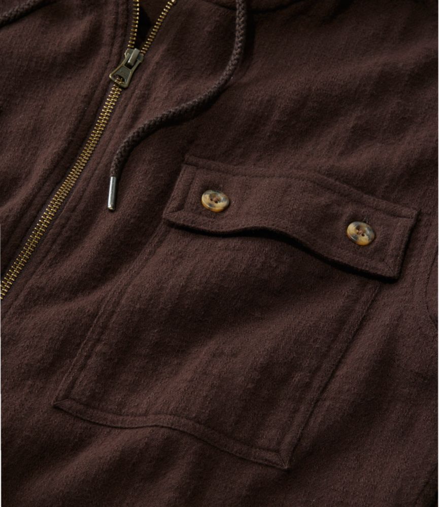 Men's 1912 Field Flannel Shirt, Hooded, Slightly Fitted Untucked Fit, Burnt Mahogany, small image number 4