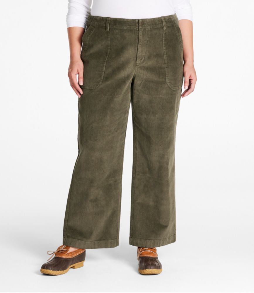 Women's 207 Vintage Corduroy Pants, High-Rise Wide-Leg, Dark Loden, small image number 2