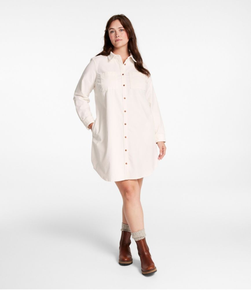 Women's L.L.Bean Heritage Corduroy Shirt Dress, Bone, small image number 2