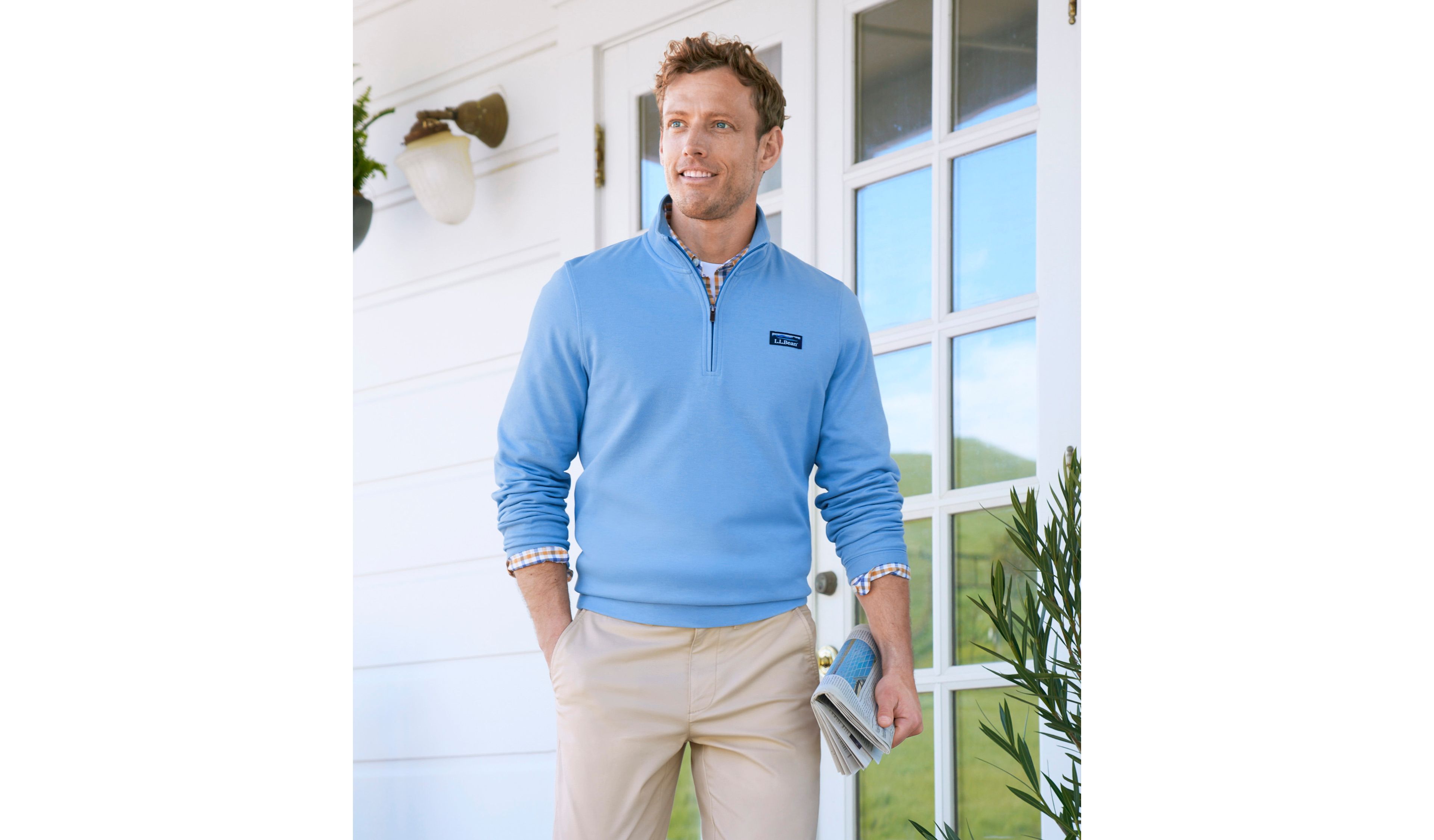 Men's Comfort Stretch Performance® Piqué, Quarter-Zip Pullover