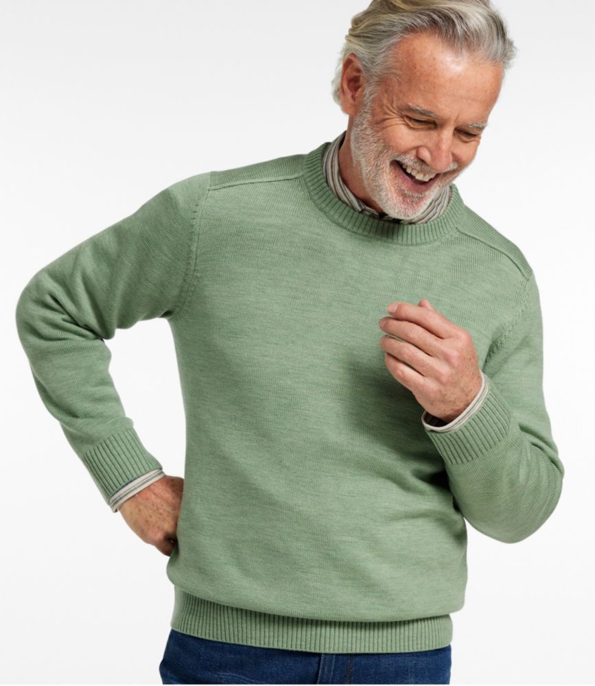 Men's Essential Merino Sweaters, Crewneck, Dark Bronze Heather, small image number 2
