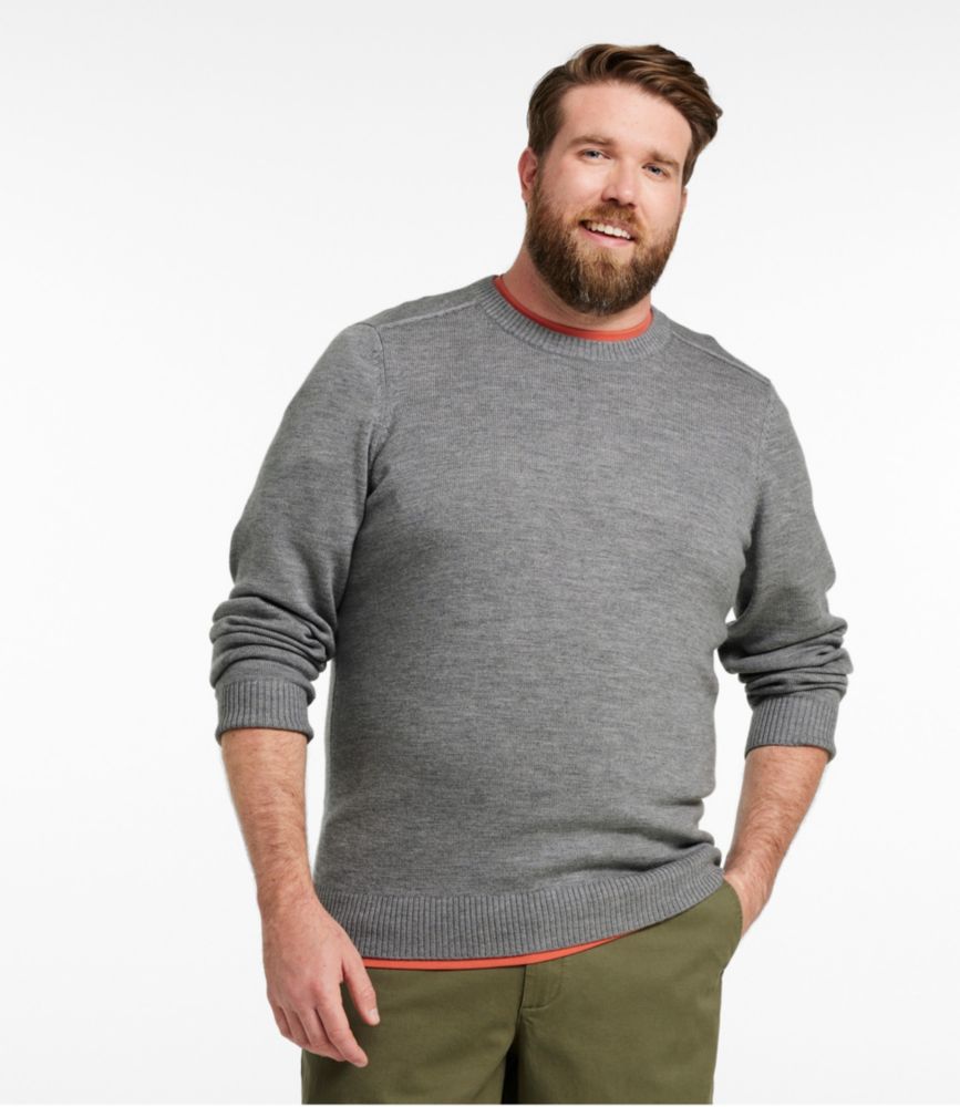 Men's Essential Merino Sweaters, Crewneck, Dark Bronze Heather, small image number 4