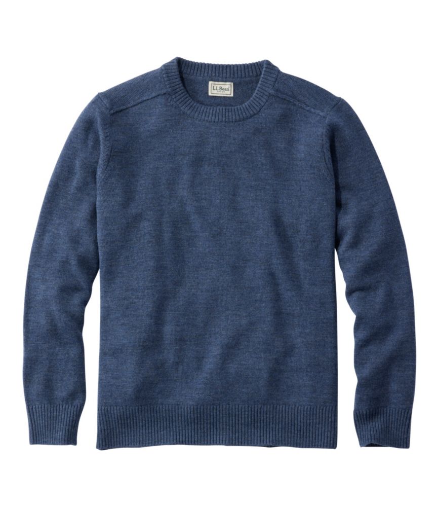 Men's Essential Merino Sweater, Crewneck, Deep Blue Heather, small image number 1
