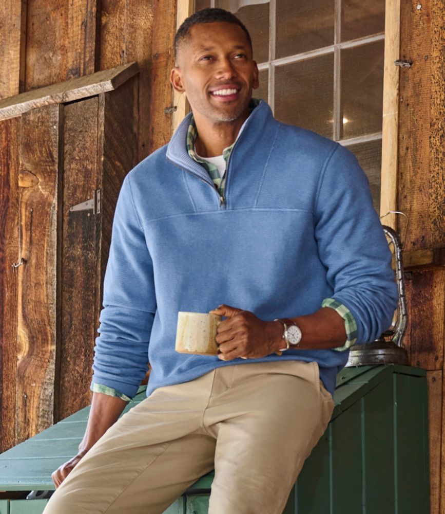 Men's All Seasons Textured Sweats, Quarter-Zip