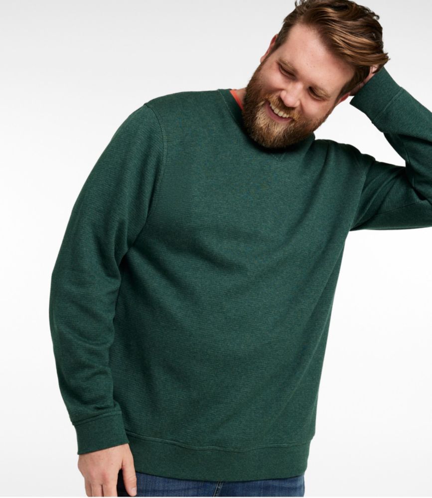Men's All Seasons Textured Sweats, Crewneck, Faded Redwood Heather, small image number 4