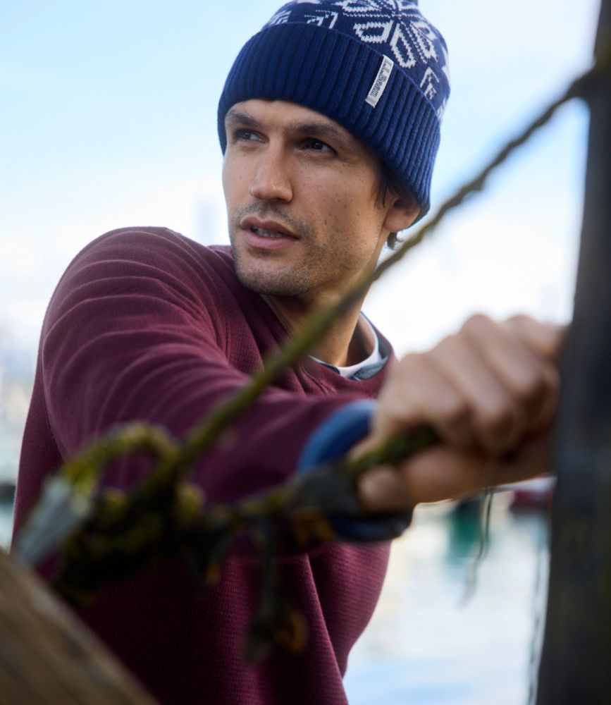 Men's All Seasons Textured Sweats, Crewneck, Deep Blue Heather, small image number 9