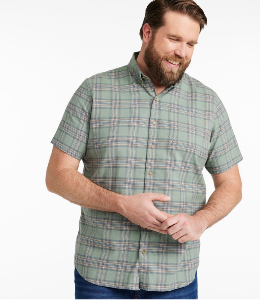 Men's Stonecoast Hemp Shirt, Short-Sleeve, Slightly Fitted Untucked Fit, Faded Orange, small image number 4