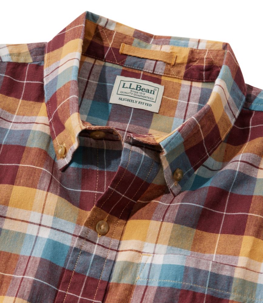 Men's Stonecoast Hemp Shirt, Short-Sleeve, Slightly Fitted Untucked Fit, Currant, small image number 6
