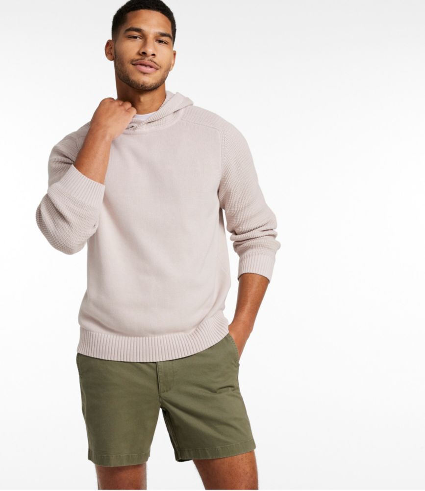 Men's Sunwashed Textured Cotton Sweater, Hoodie, Oyster Shell, small image number 2