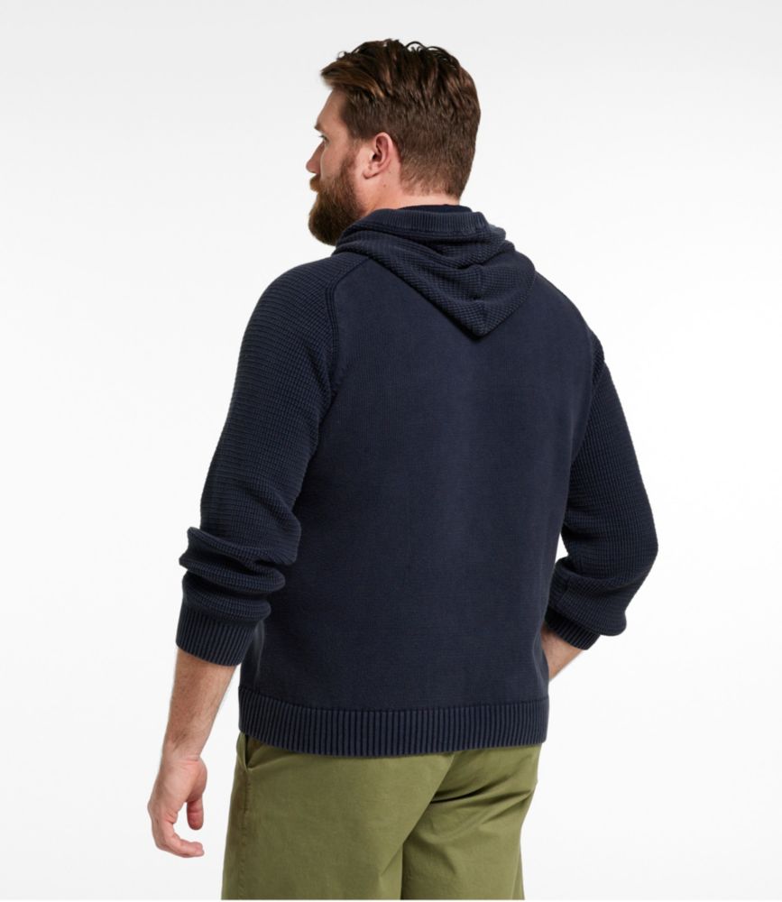 Men's Sunwashed Textured Cotton Sweater, Hoodie, Oyster Shell, small image number 5