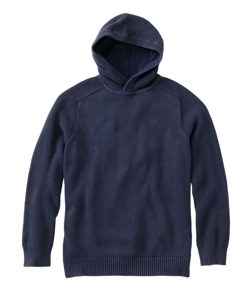 Men's Textured Washed Cotton Sweaters, Hoodie