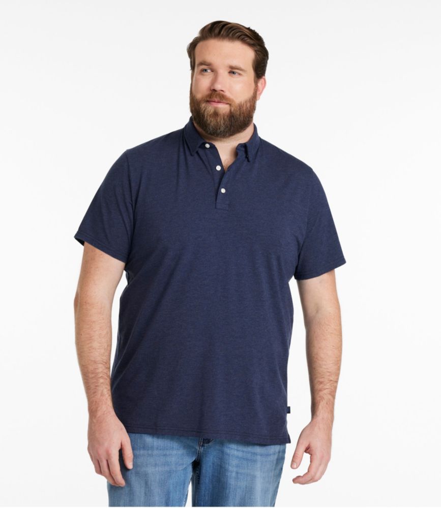 Men's Comfort Stretch Performance® Pima Polo, Short-Sleeve, Soft Juniper Heather, small image number 4