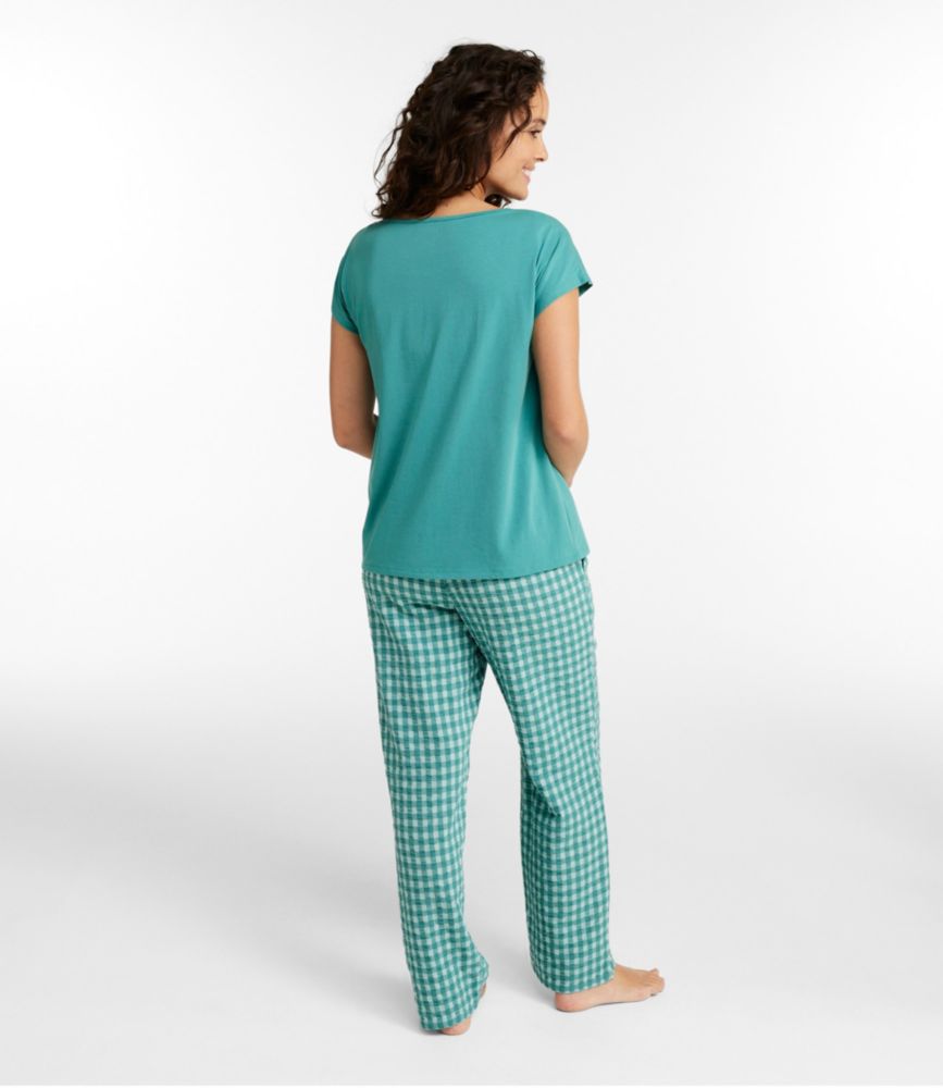 Women's Bean's Seacoast Seersucker Pajama Pant Set, Peak Blue Stripe, small image number 3