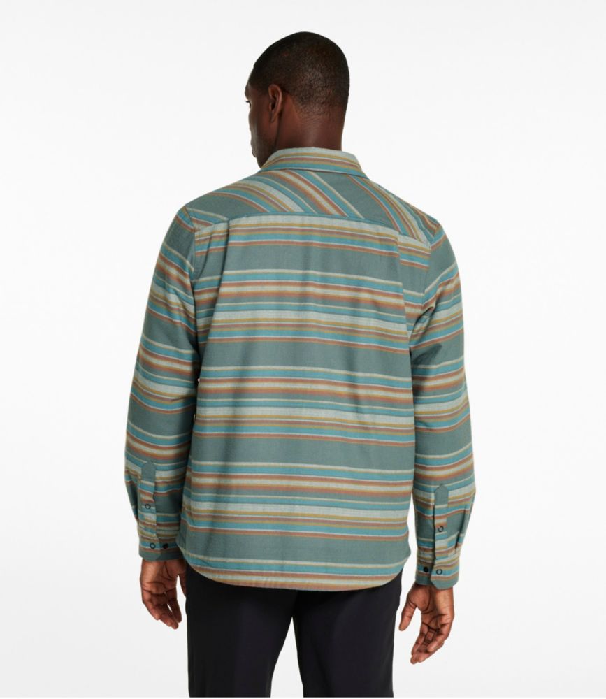 Men's Katahdin Performance Flannel Shirt-Jacket, Hi-Pile Fleece-Lined Stripe, Balsam Stripe, small image number 3