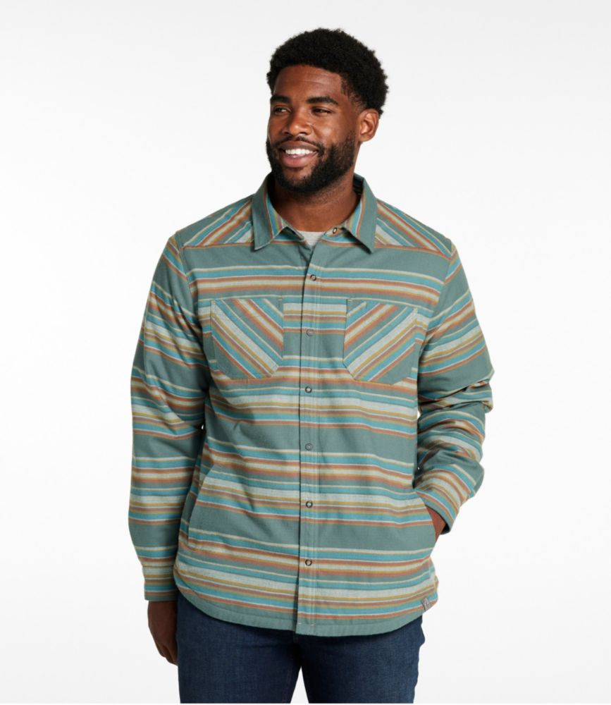 Men's Katahdin Performance Flannel Shirt-Jacket, Hi-Pile Fleece-Lined Stripe, Balsam Stripe, small image number 4