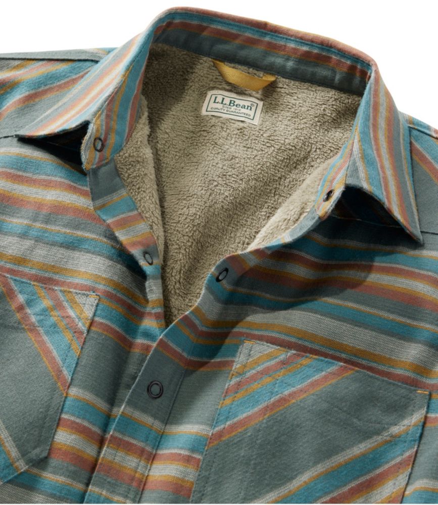 Men's Katahdin Performance Flannel Shirt-Jacket, Hi-Pile Fleece-Lined Stripe, Balsam Stripe, small image number 6