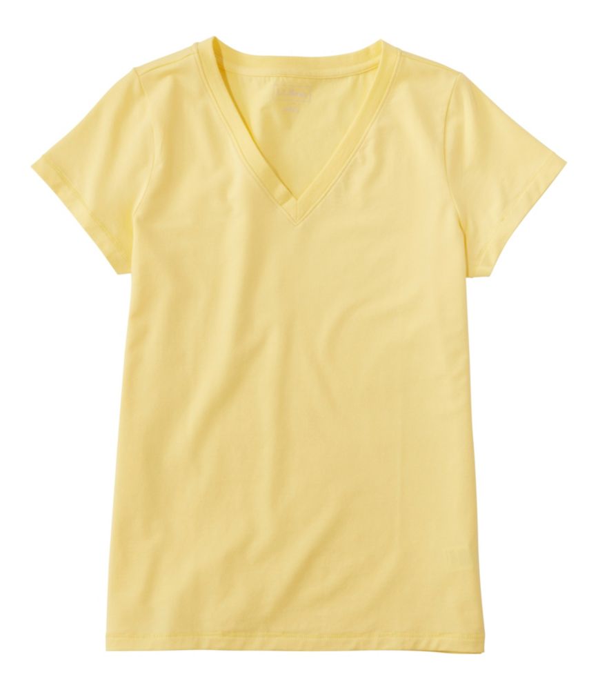 Women's Soft Stretch Supima-Blend Tee, Short-Sleeve V-Neck