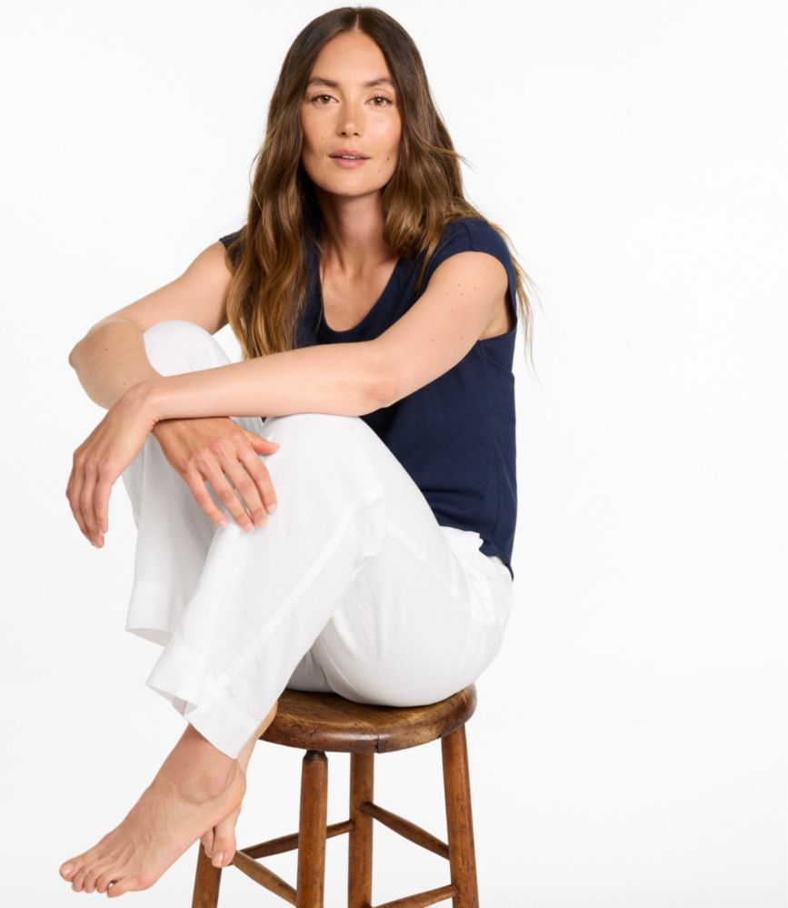 Women's Lakeside Linen/Cotton Tee, Short-Sleeve Scoopneck