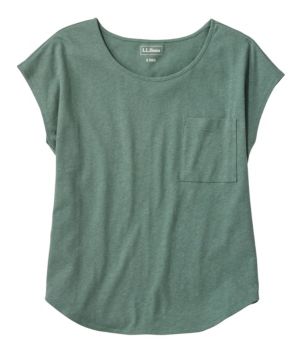 Women's Linen/Cotton Tee, Short-Sleeve Scoopneck, New