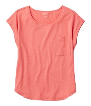 Women's Linen/Cotton Tee, Short-Sleeve Scoopneck, New