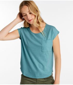 Women's Lakeside Linen/Cotton Tee, Short-Sleeve Scoopneck