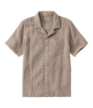 Men's Cloud Gauze Shirt, Short-Sleeve, Slightly Fitted Untucked Fit, New