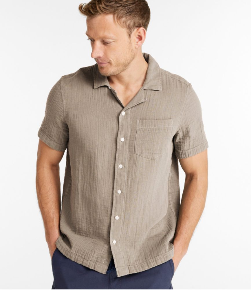 Men's Cloud Gauze Shirt, Short-Sleeve, Slightly Fitted Untucked Fit