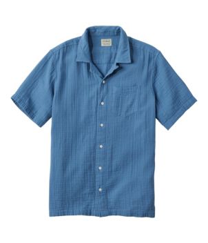 Men's Cloud Gauze Shirt, Short-Sleeve, Slightly Fitted Untucked Fit, New