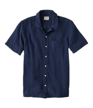 Men's Cloud Gauze Shirt, Short-Sleeve, Slightly Fitted Untucked Fit, New