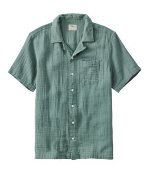 Men's Cloud Gauze Shirt, Short-Sleeve, Slightly Fitted Untucked Fit, New