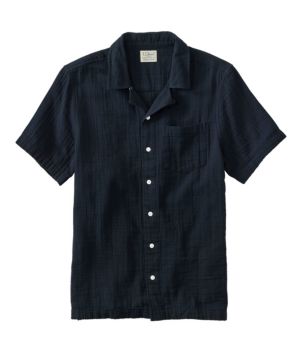 Men's Cloud Gauze Shirt, Short-Sleeve, Slightly Fitted Untucked Fit, New