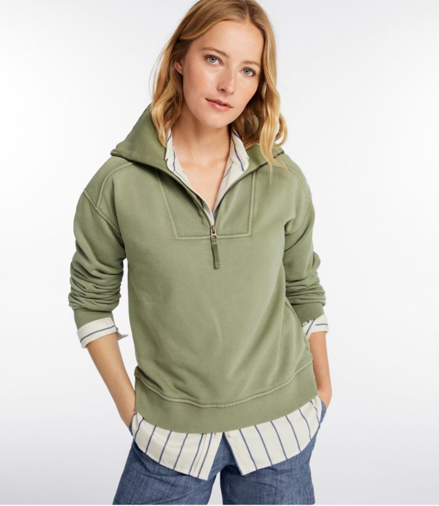 Women's Sunwashed Sweats, Quarter-Zip