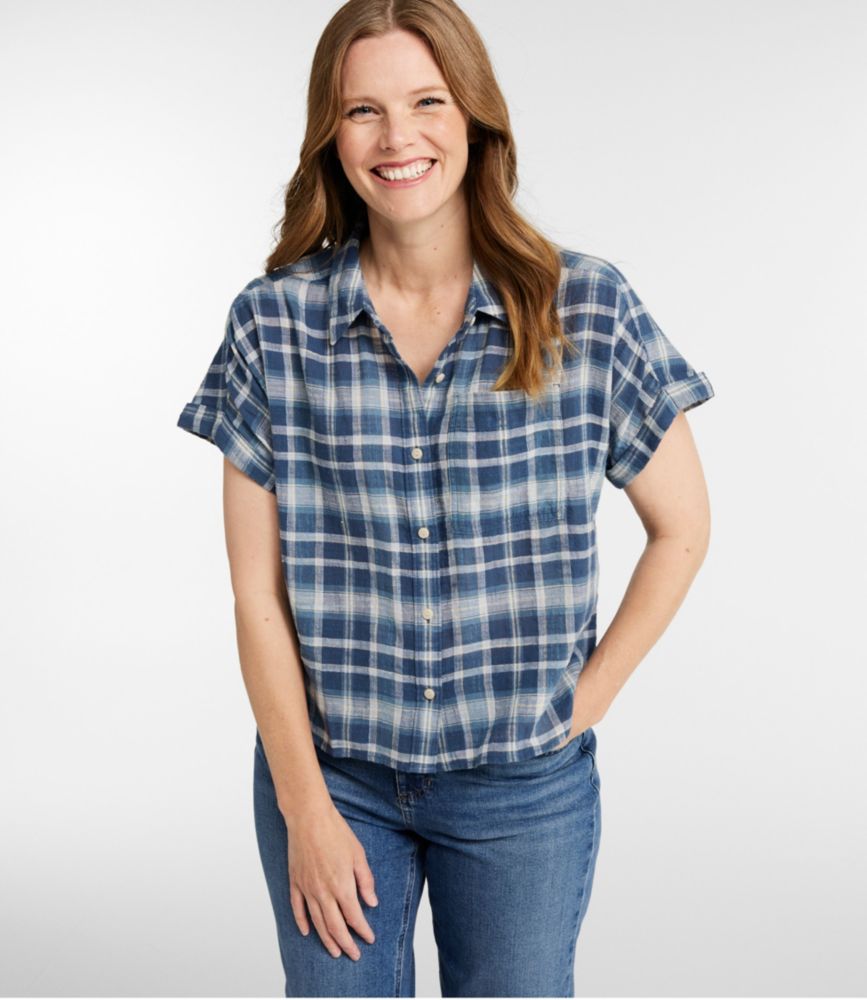 Women's L.L.Bean Day Breeze Shirt, Short-Sleeve Button-Front, Adobe Rose, small image number 2
