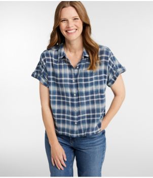 Women's L.L.Bean Day Breeze Shirt, Short-Sleeve Button-Front, New