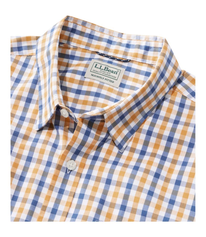 Men's Comfort Stretch Performance&reg; Shirt, Short-Sleeve, Slightly Fitted Untucked Fit, Plaid, Delta Blue, small image number 6